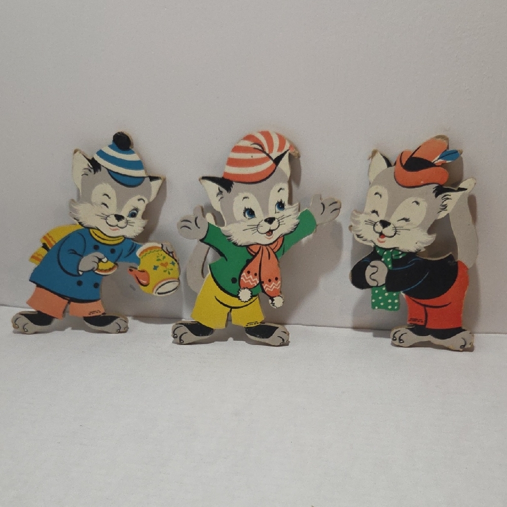 Colorful Cat Figurine Set for Kids